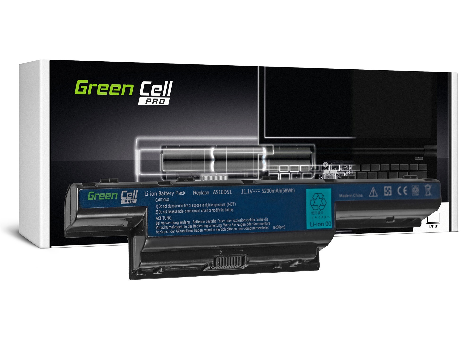 Green Cell PRO batteri för Acer Aspire 5740G 5741G 5742G 5749Z 5750G 5755G / 11,1V 5200mAh