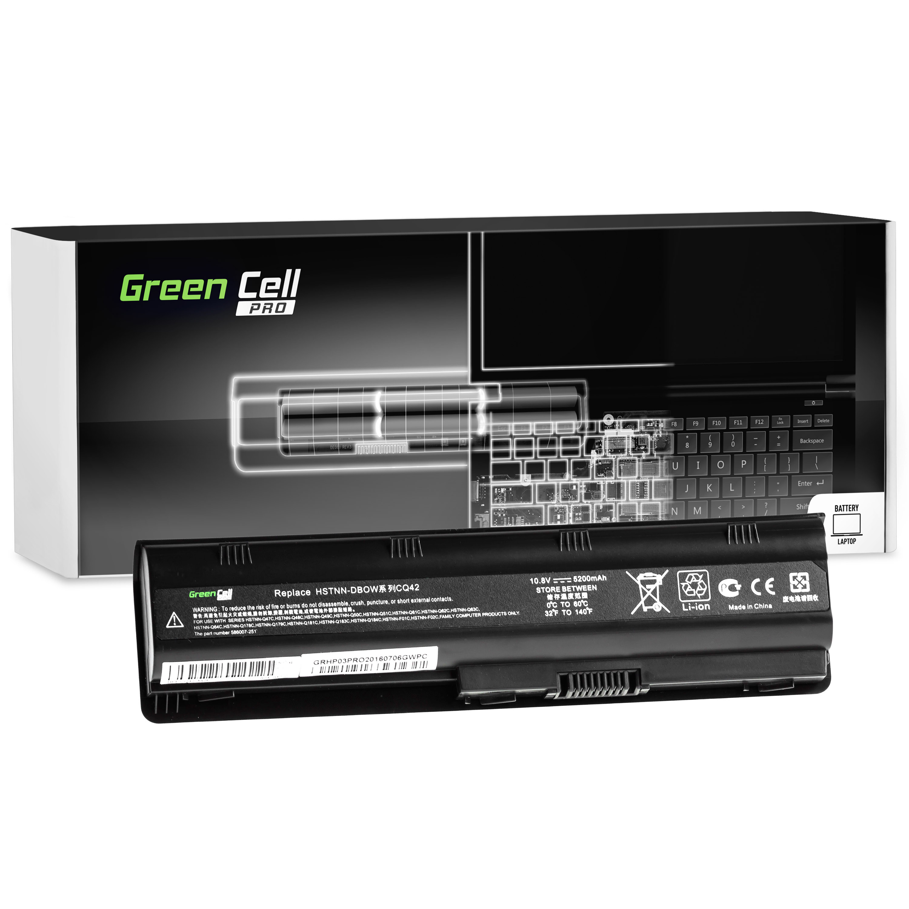 Green Cell PRO Batteri för HP 635 650 655 2000 Pavilion G6 G7 / 11,1V 5200mAh