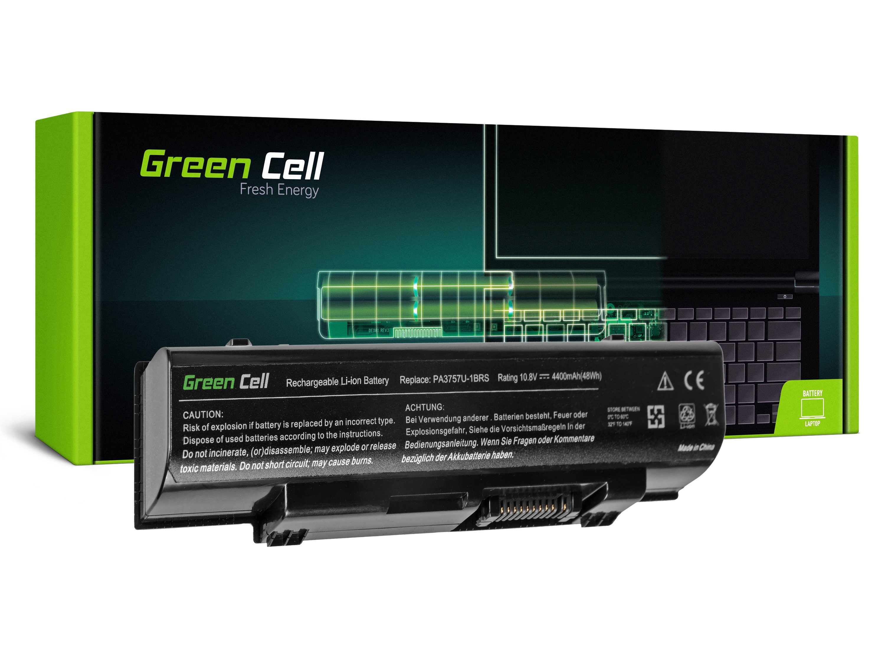Green Cell PRO-batteri för Toshiba Qosmio F60 F750 F755 PA3757U-1BRS / 11,1V 4400mAh