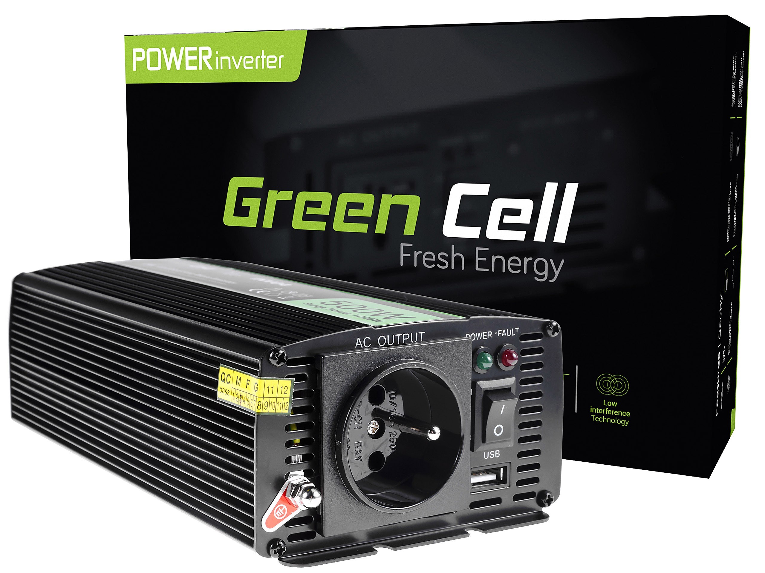 Green Cell Inverter 24V till 230V 500W/1000W