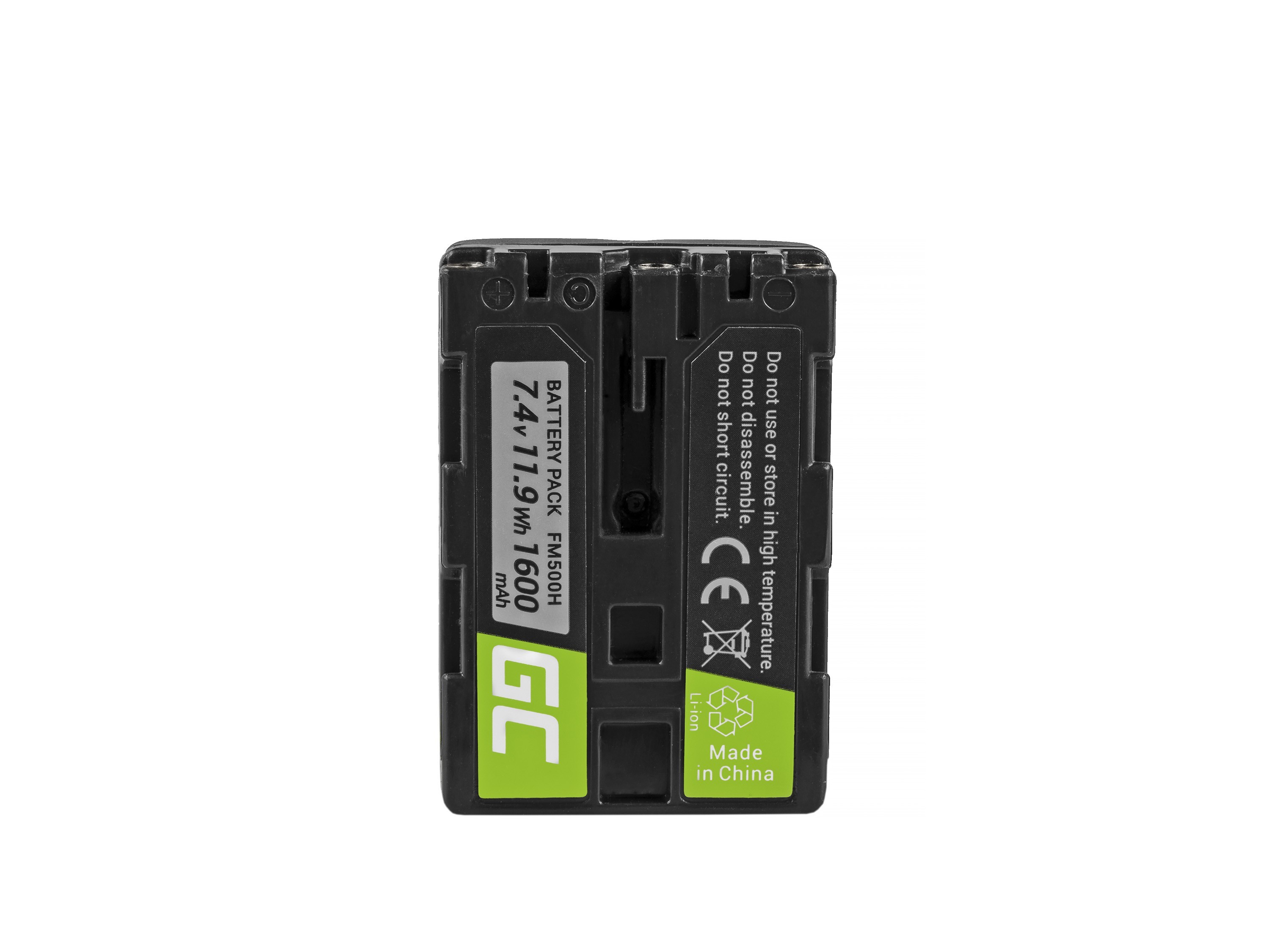 Green Cell Batteri NP-FM500H Sony A58, A57, A65, A77, A99, A900, A700, A580, A56,0 A55,0 A850, SLT A99 II 7.4V 1600mah