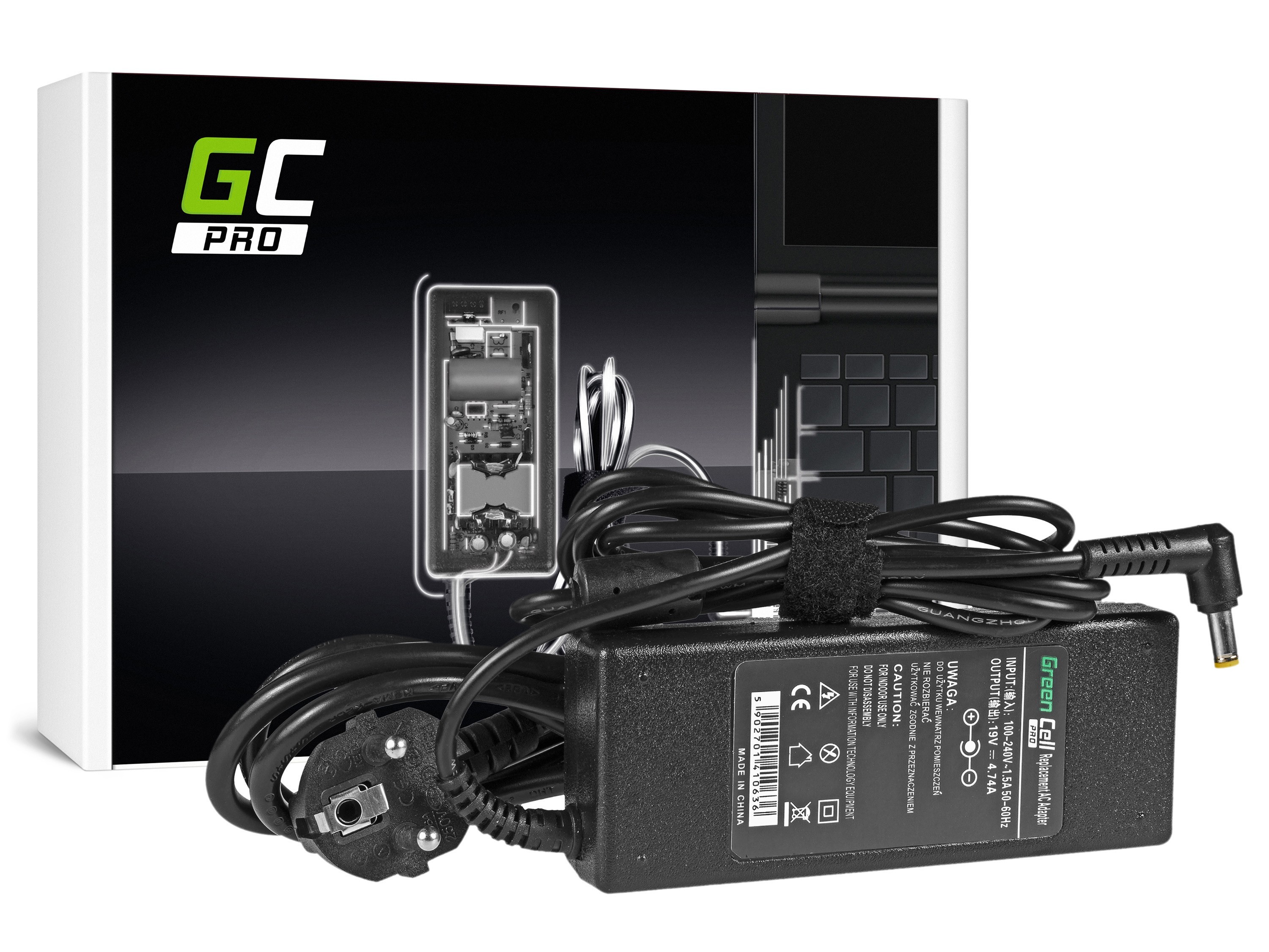 Green Cell PRO Laddare nätadapter för Acer 90W / 19V 4,74A / 5.5mm-1.7mm