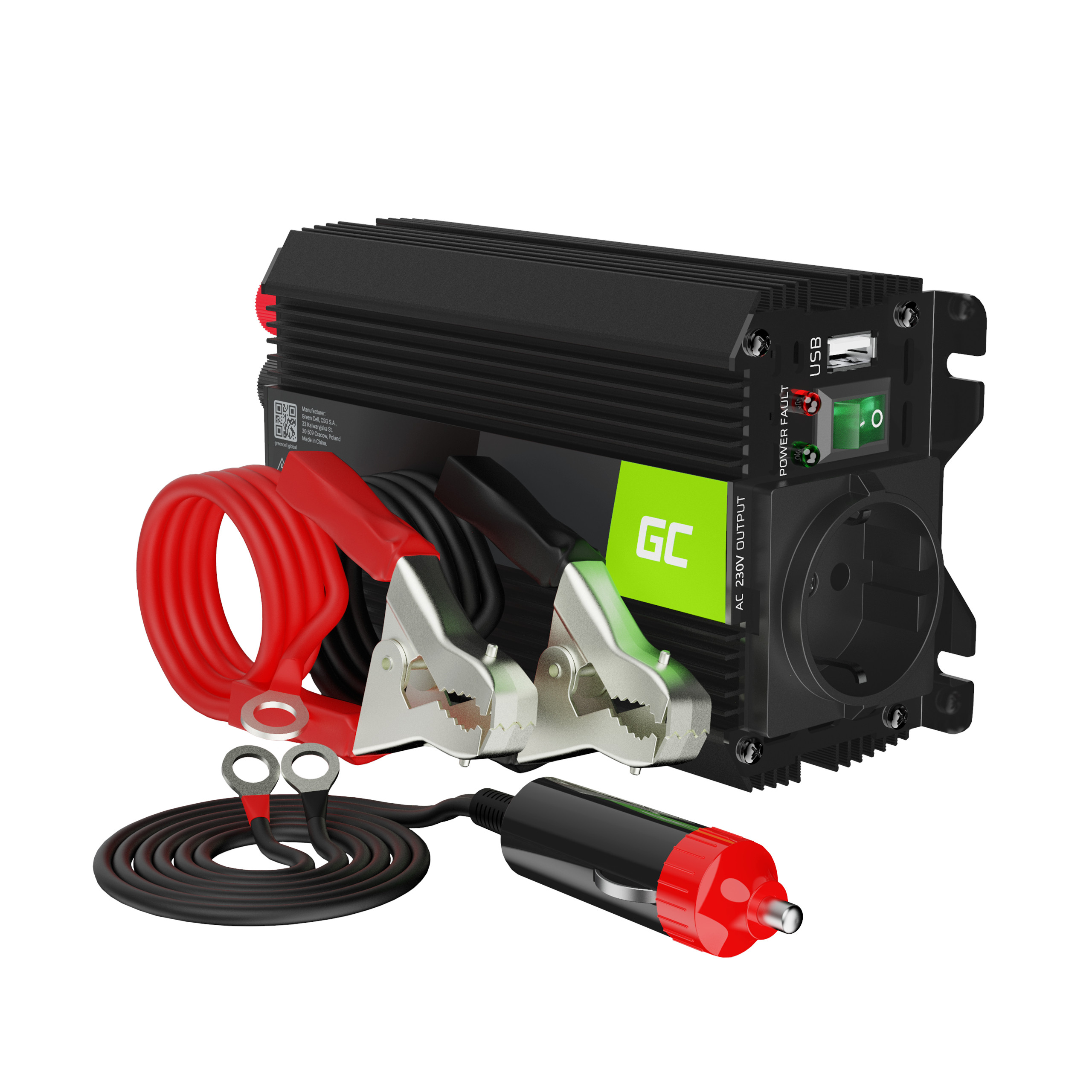 Gren Cell Inverter 24V till 230V 300W/600W + USB