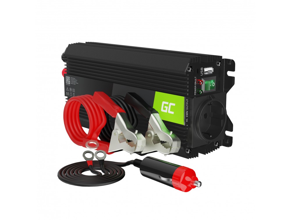 Green Cell Inverter 12V till 230V 500W/1000W + USB