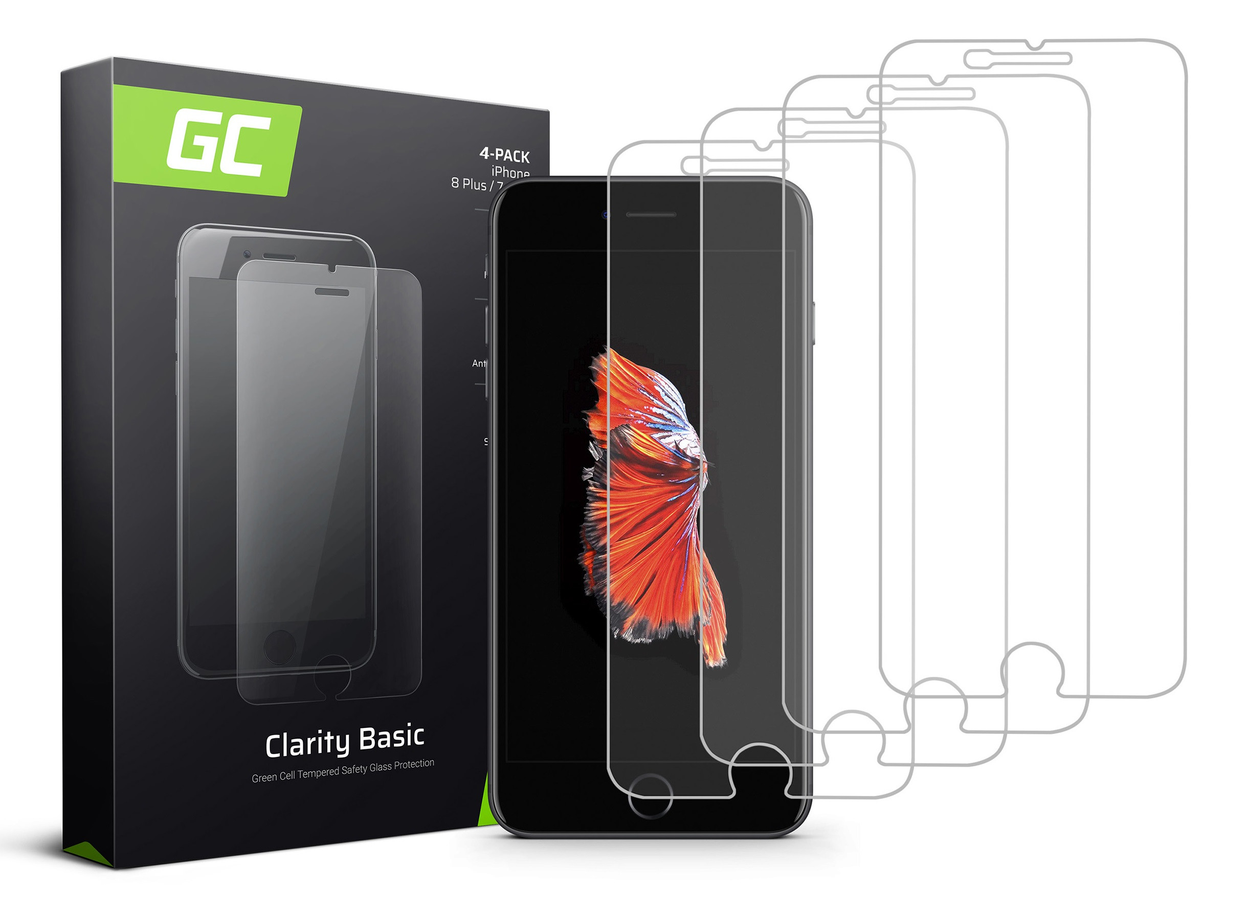 4x Sreen protection GC Clarity for iPhone 6 Plus / 6S Plus / 7 Plus / 8 Plus