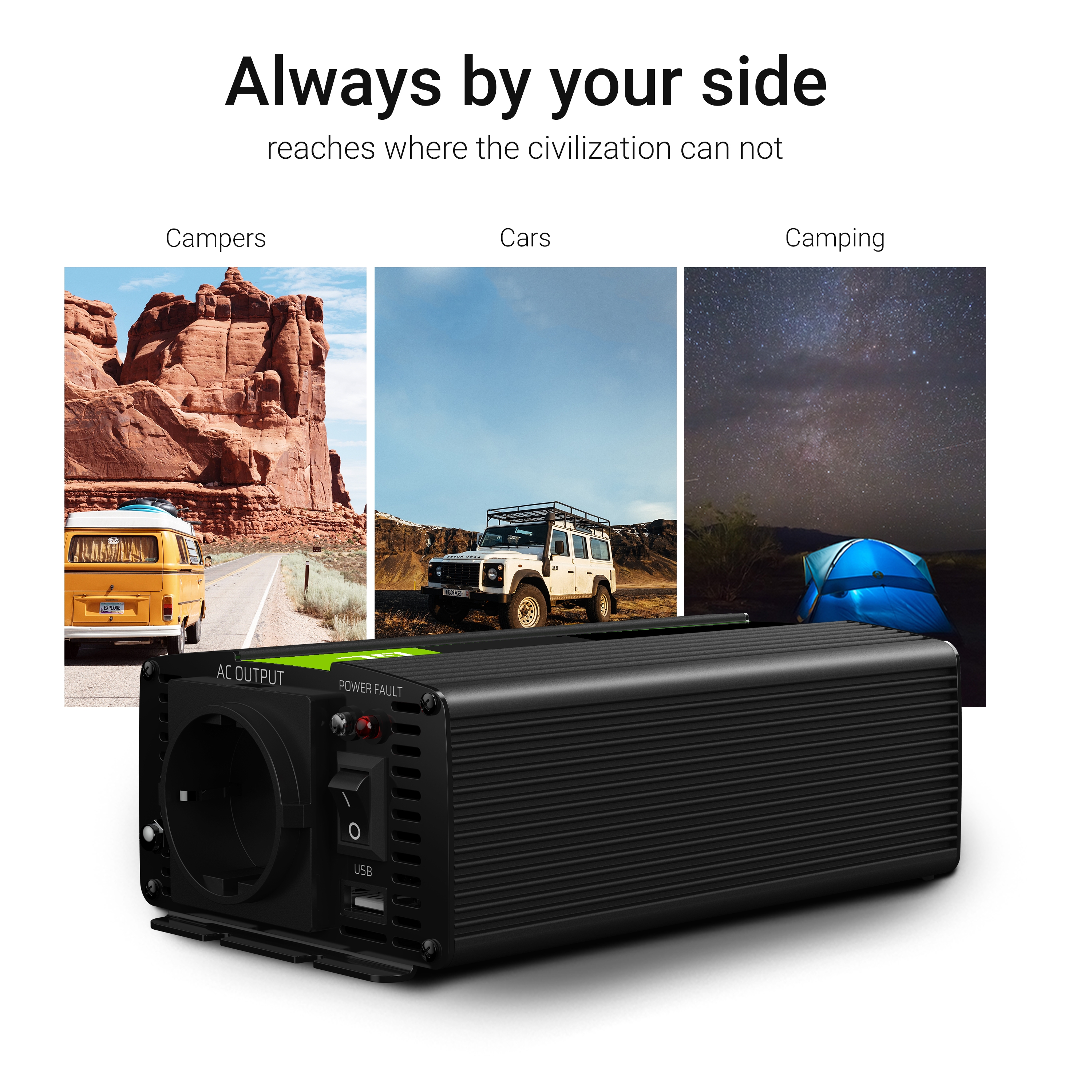 Green Cell Inverter 24V till 230V 500W/1000W