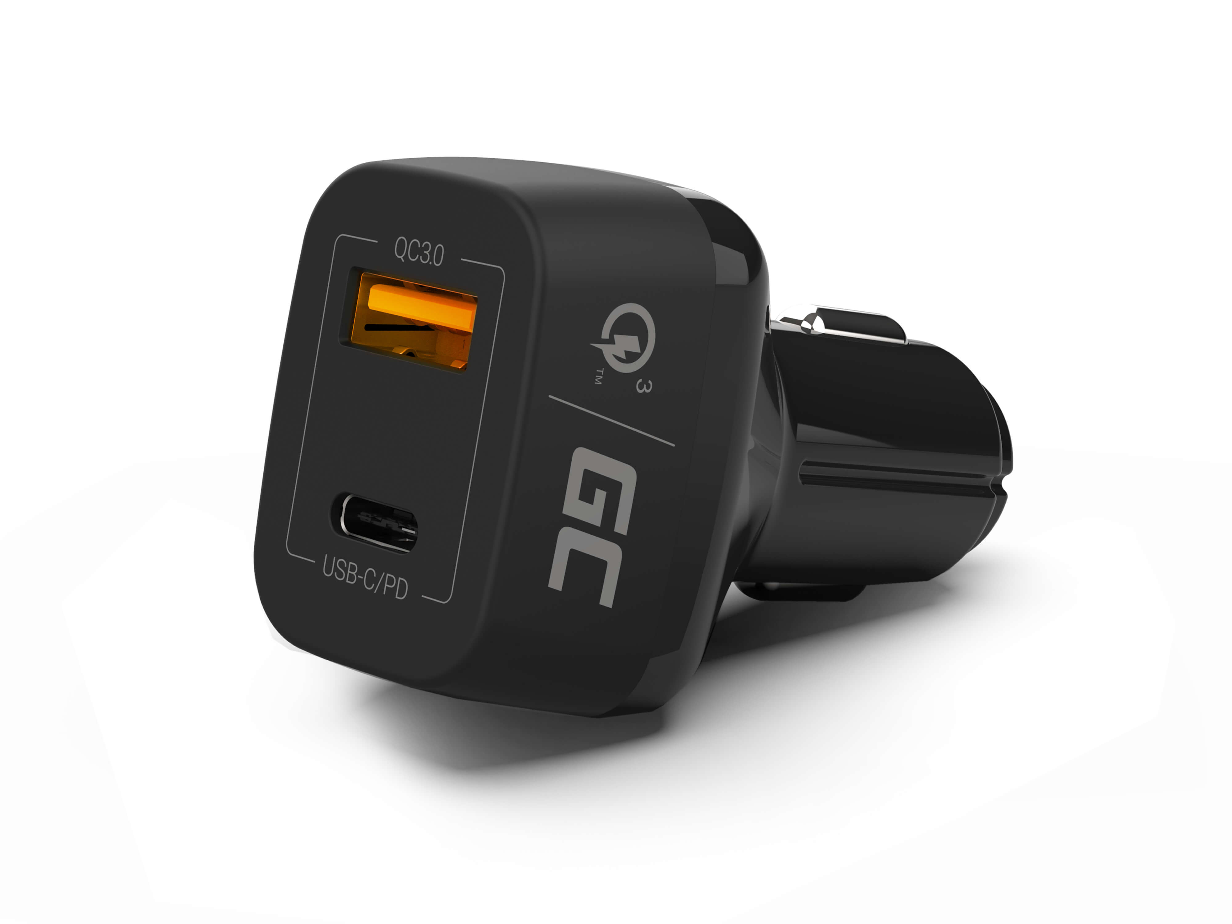Green Cell I bilen Laddare USB-C Power Delivery + USB Quick Charge 3,0