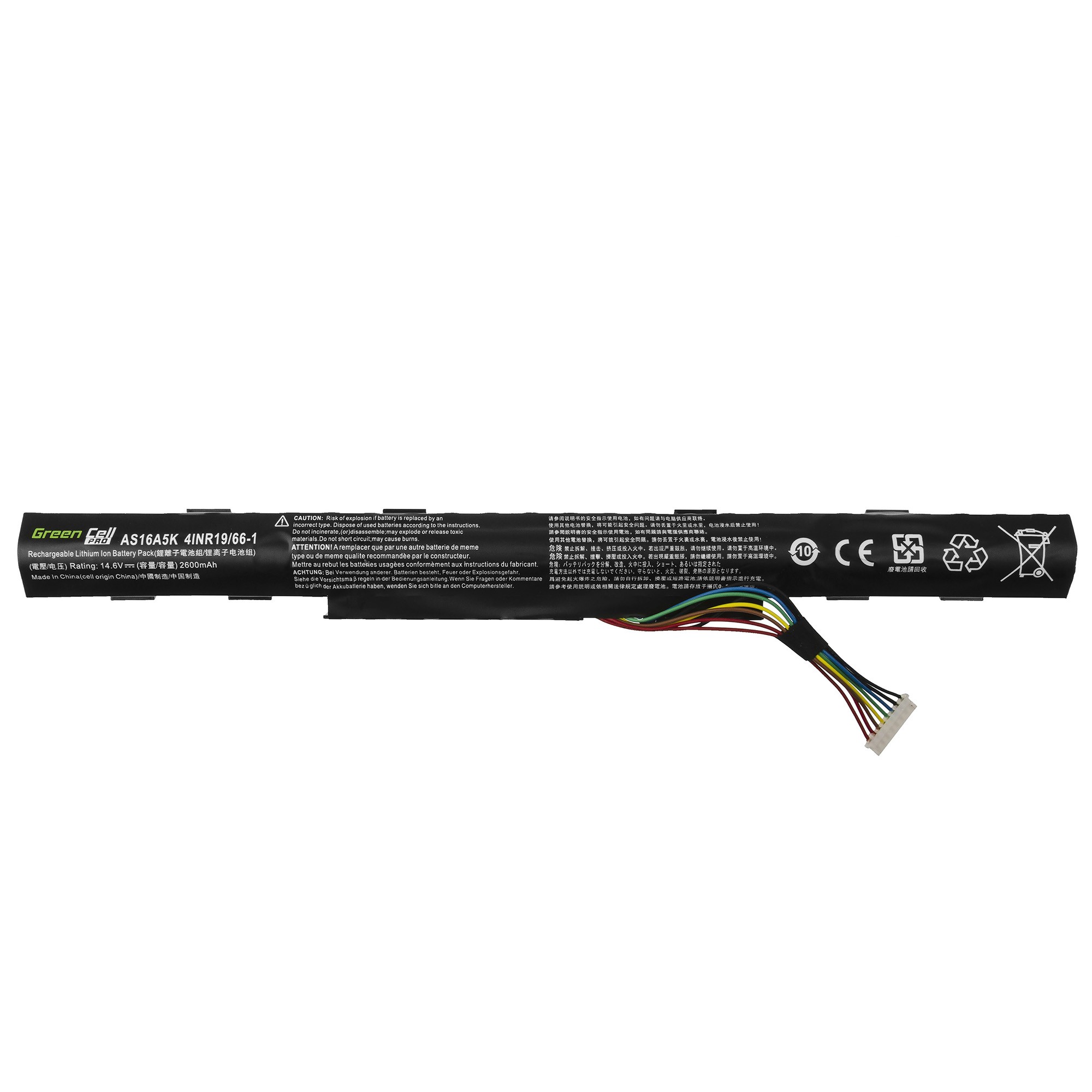 Green Cell PRO Batteri AS16A5K för Acer Aspire E15 E5-553 E5-553G E5-575 E5-575G F15 F5-573 F5-573G / 14,6V 2600mAh
