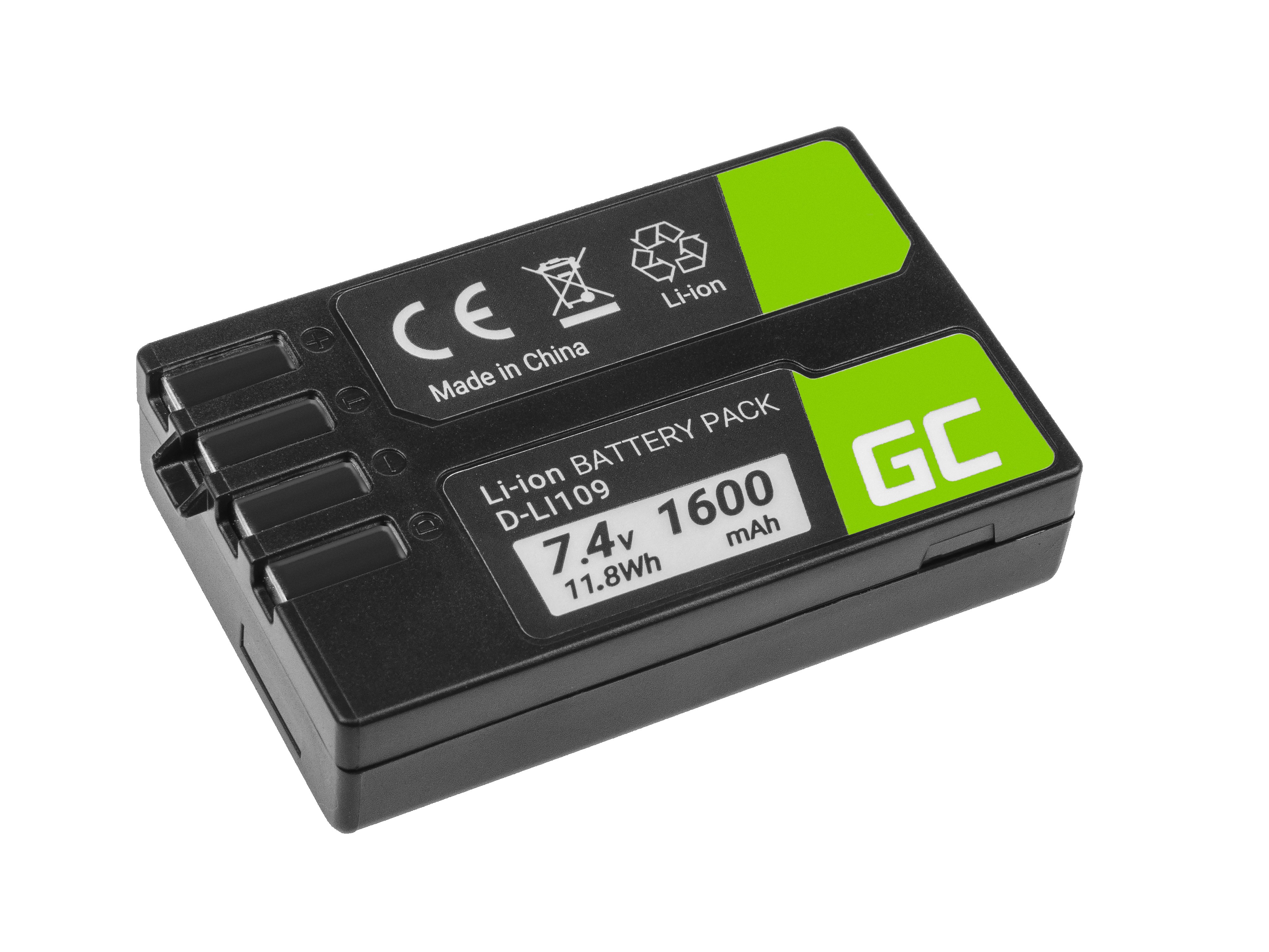 Batteri D-Li109 DLi109 do Pentax Kr, K-2, K-30, K-50, K-500, K-S1, K-S2 7.4V 1600mAh
