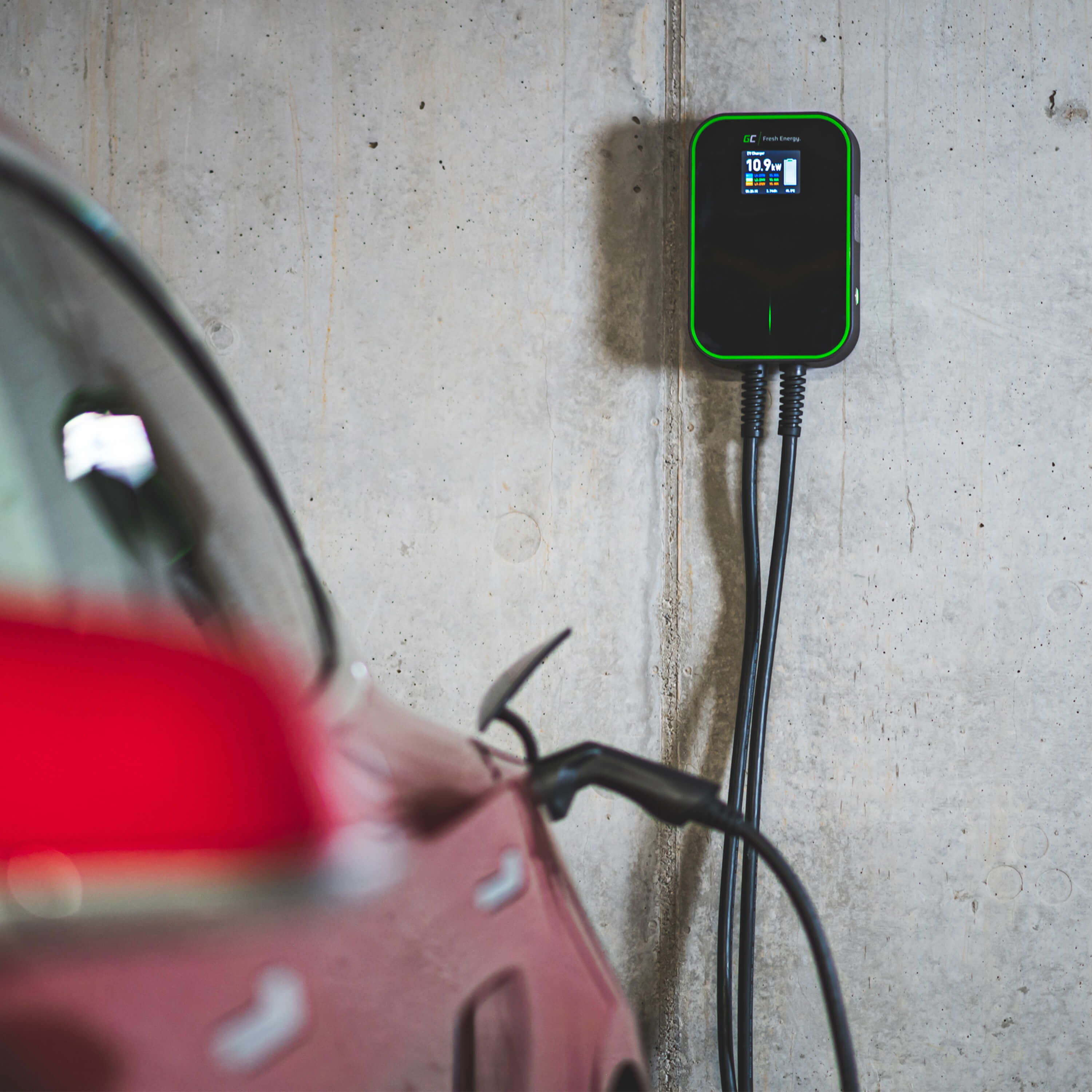 Wallbox GC EV PowerBox 22kW laddare med Typ 2-kabel för laddning av elbilar och Plug-In hybrider