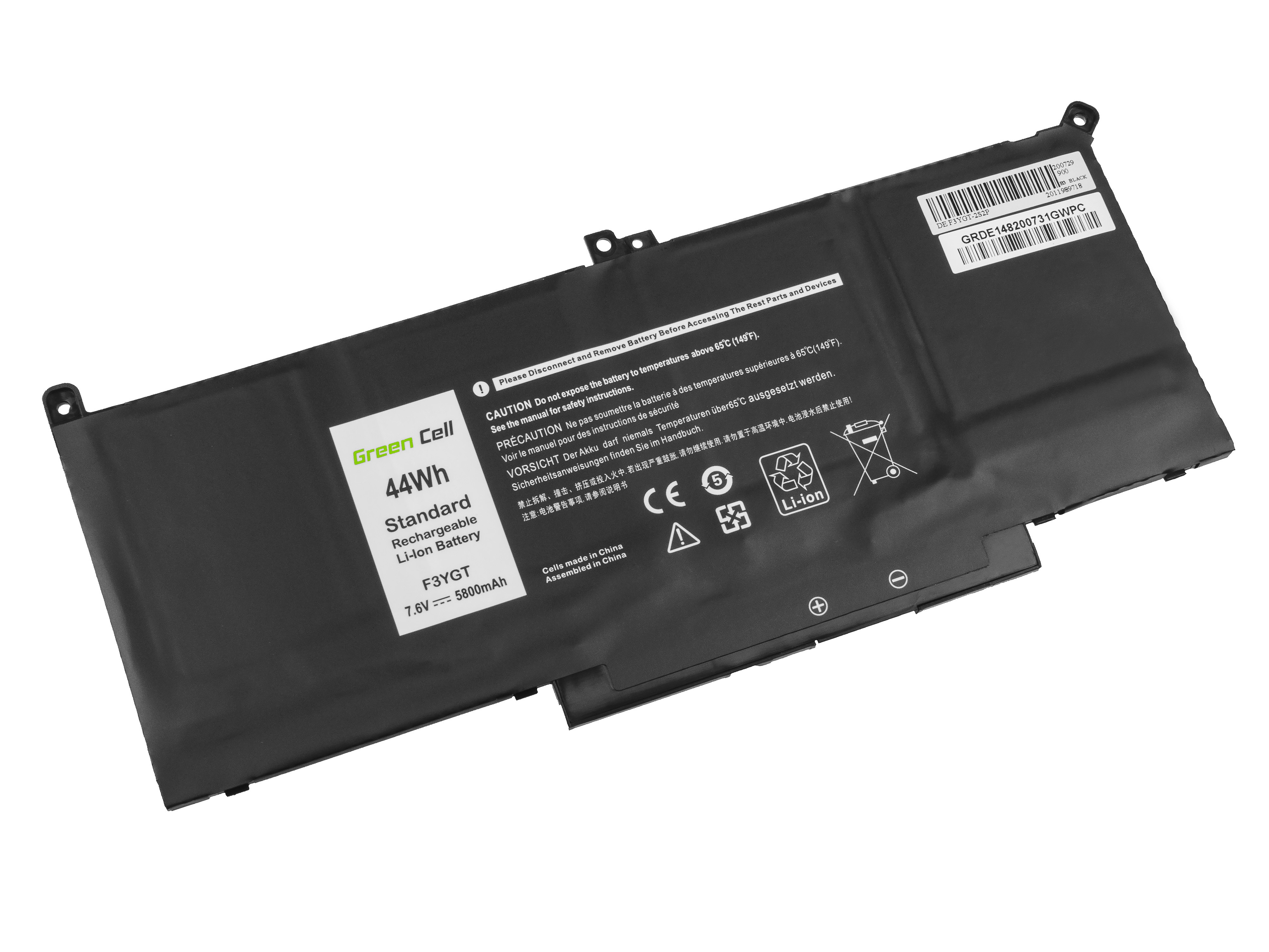 Batteri F3YGT för Dell Latitude 7280 7290 7380 7390 7480 7490