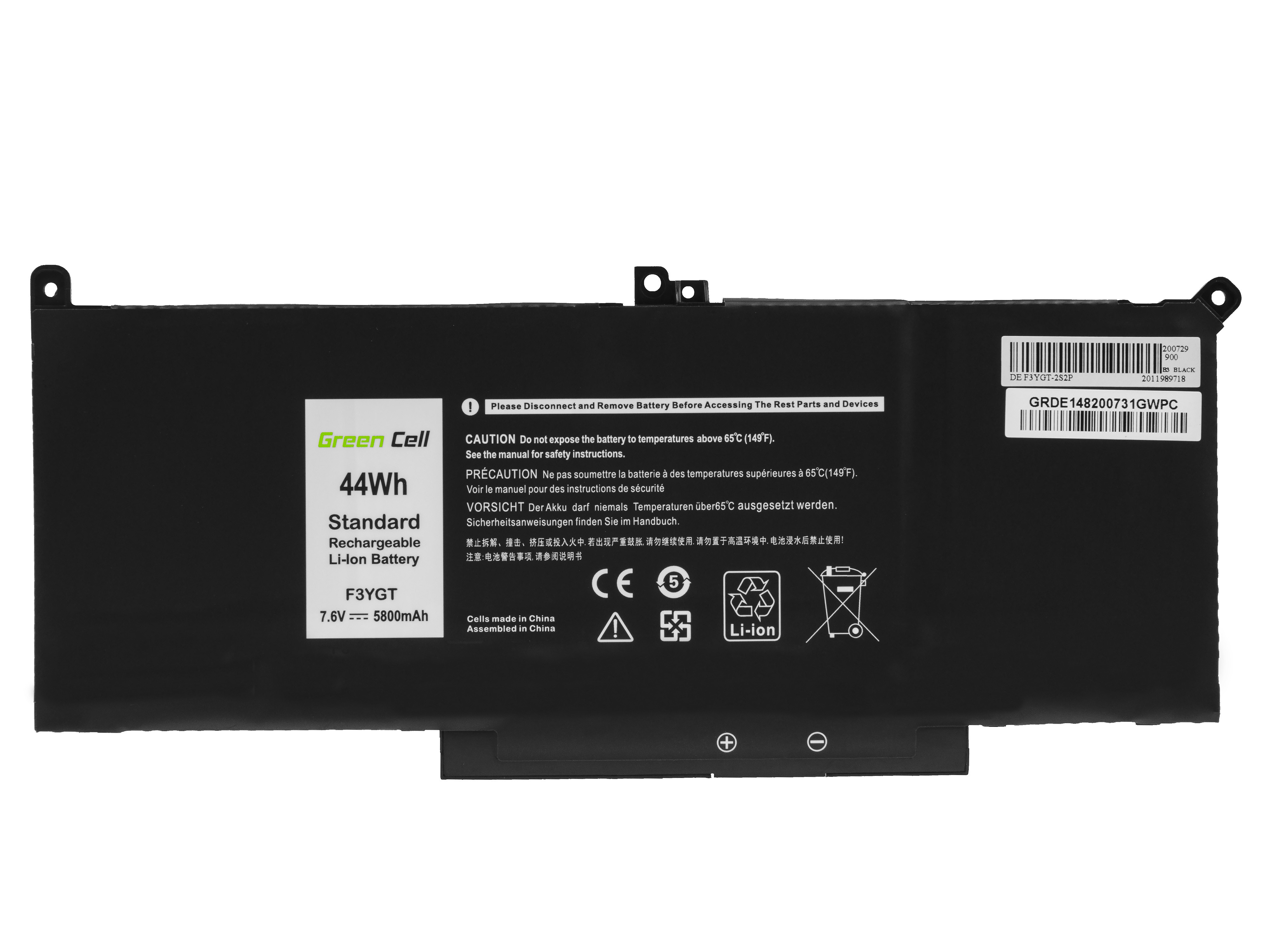 Batteri F3YGT för Dell Latitude 7280 7290 7380 7390 7480 7490