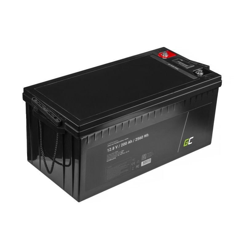 LiFePO4 batteri 200Ah 12.8V 2560Wh litium järn fosfat batteri solcellssystem camping lastbil