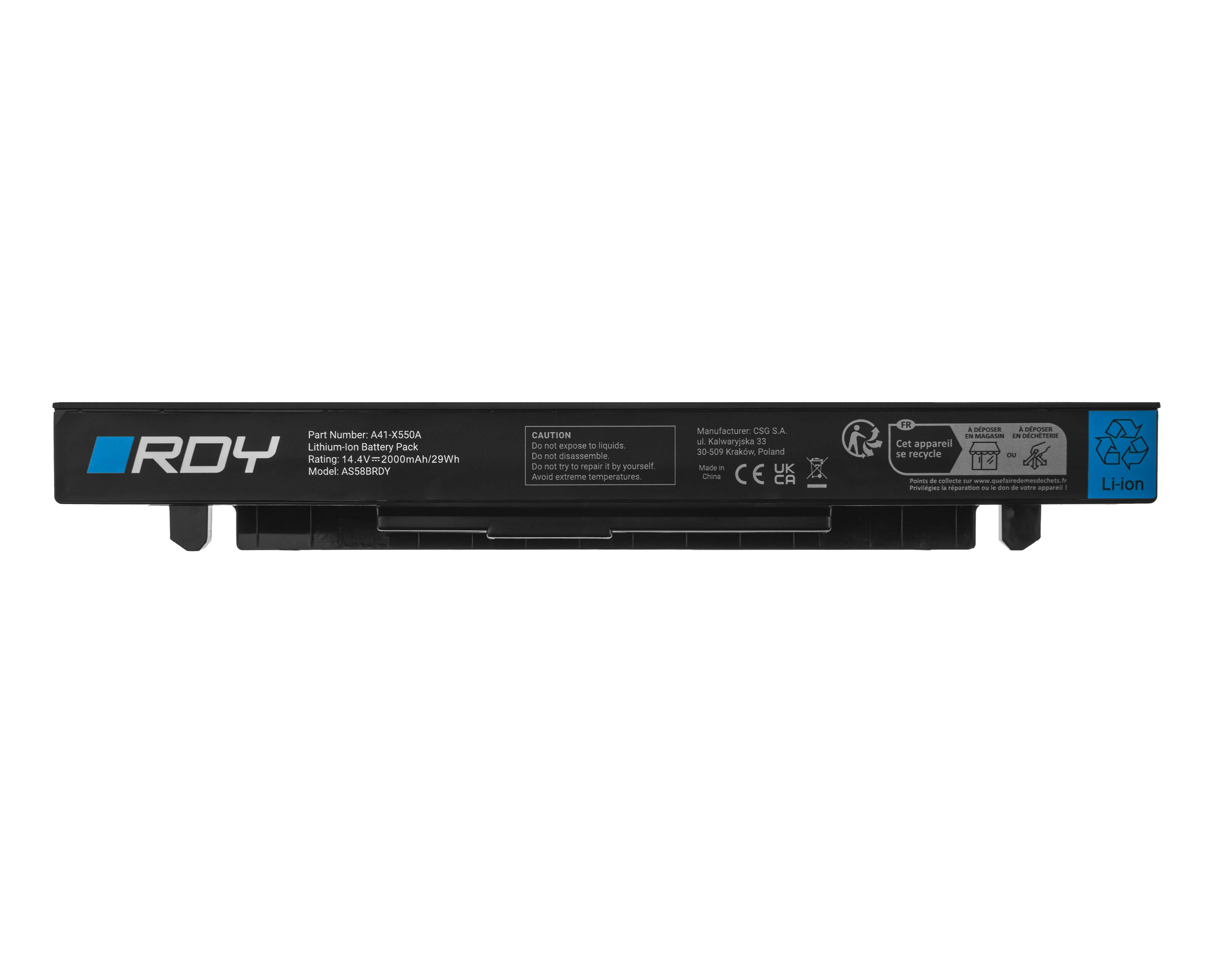 RDY Laptop Battery A41-X550A for Asus A550 F550J F550L R510 R510C R510J R510JK R510L R510CA X550 X550C X550CA X550CC X550L