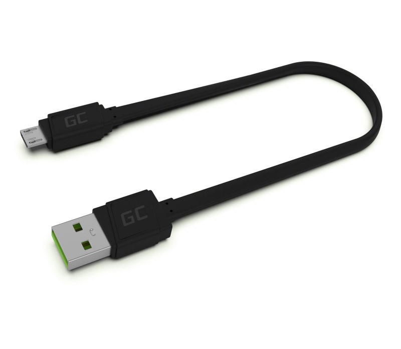 GCmatte Micro USB-kabel Platt 25 cm med snabbladdningsstöd